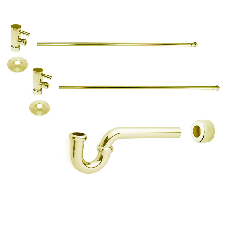 Freestanding Pedestal Sink Supply Kit with P-Trap and Cross Handles