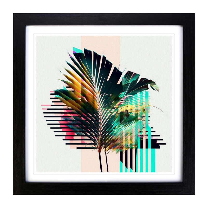 Palm Leaf - Framed Print, Black