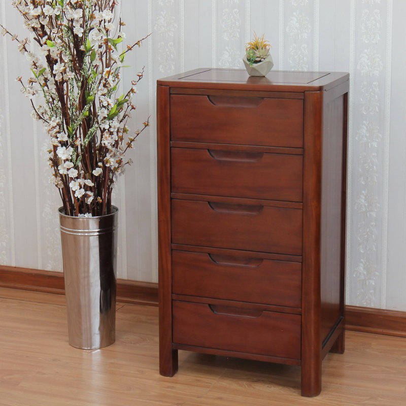 Rüdiger Solid Wood 56 cm W Chest of 5 Drawers