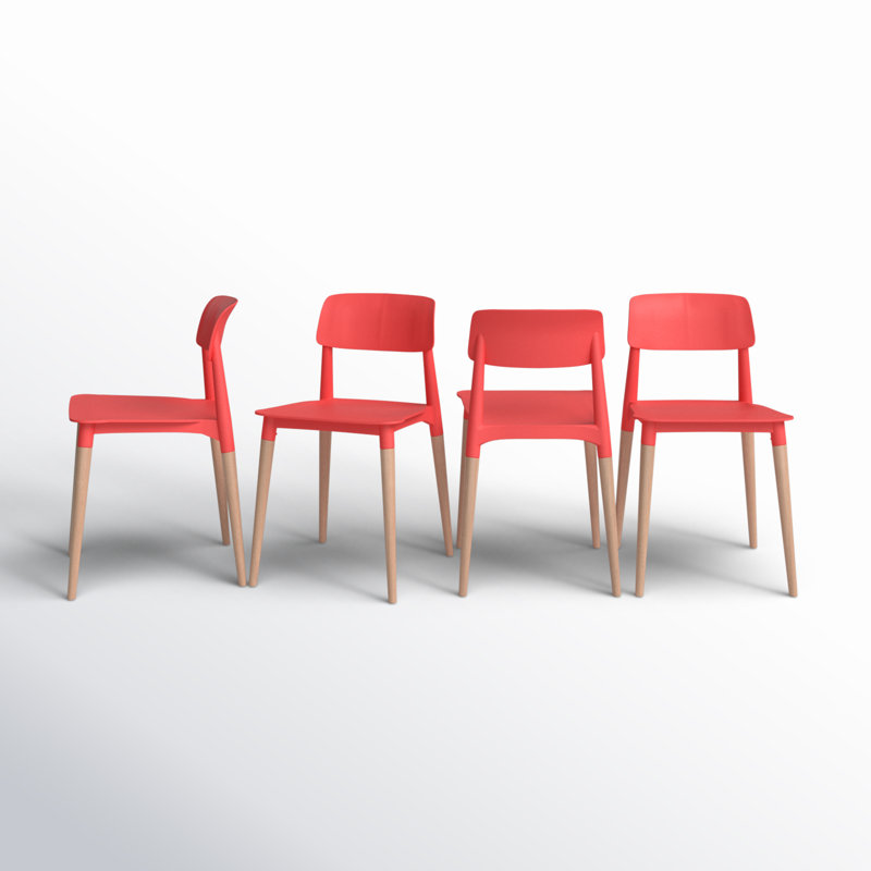 Chaise empilable Adalyn, Rouge