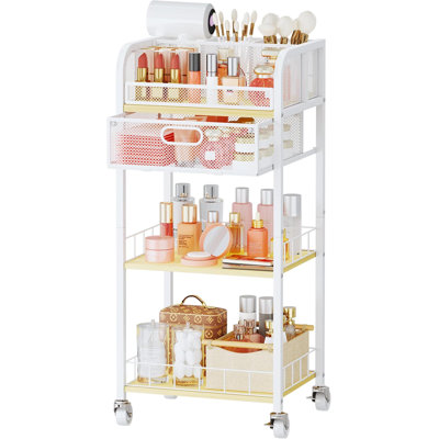 Rangement à 4 niveaux pour maquillage avec tiroir et chariot de maquillage