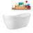 68" Streamline Soaking Glossy White Freestanding Tub and Tray With Internal Drain-101412726