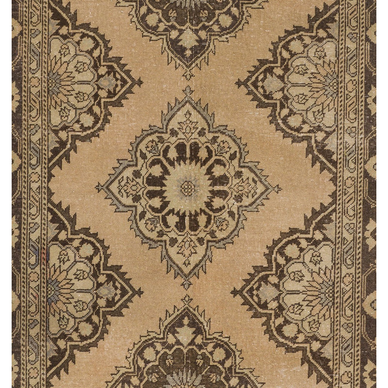 Tapis de couloir turc vintage fait à la main Oushak