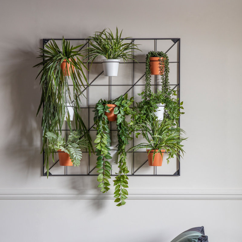 Wall Planter, White/Terracotta , 90cm H x 90cm W x 14.7cm D