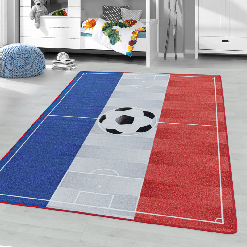 Gillies Flatweave Red/Blue Rug, Rectangle 120 x 170cm