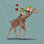 Girafe avec des fleurs - Peinture
