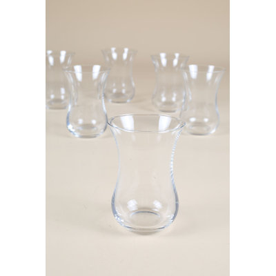 Elegant Tea Glass Set (6 Pieces), 4.1 x 4.1 x 3.0 inches | 100% Glass, 4.1 fl oz Capacity | Dishwasher-Safe, Transparent Design | Perfect for Tea Lovers, Stylish and Durable for Any Occasion