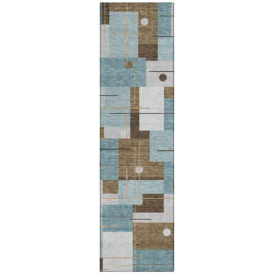 Machine Washable Indoor/Outdoor Chantille ACN2716 Geometric Rug