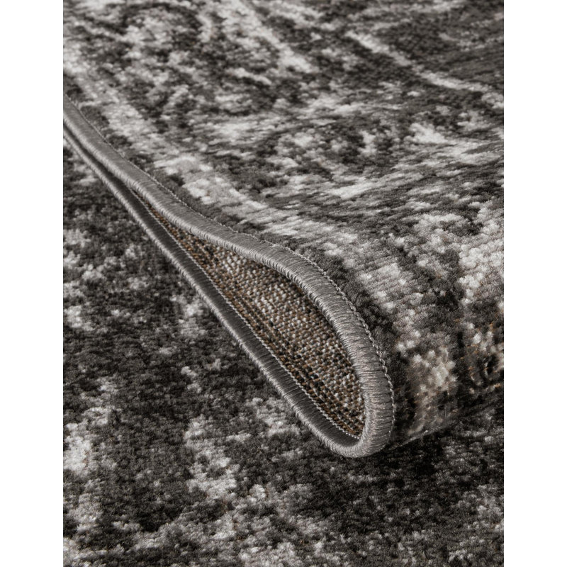 Clevinger Oriental Charcoal Area Rug, Rectangle 2' x 3'1"