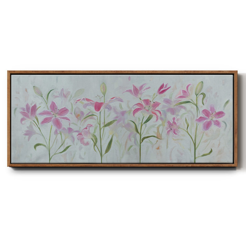 Dancing Pink Trio III - toile encadrée, H 20 po x l 50 po