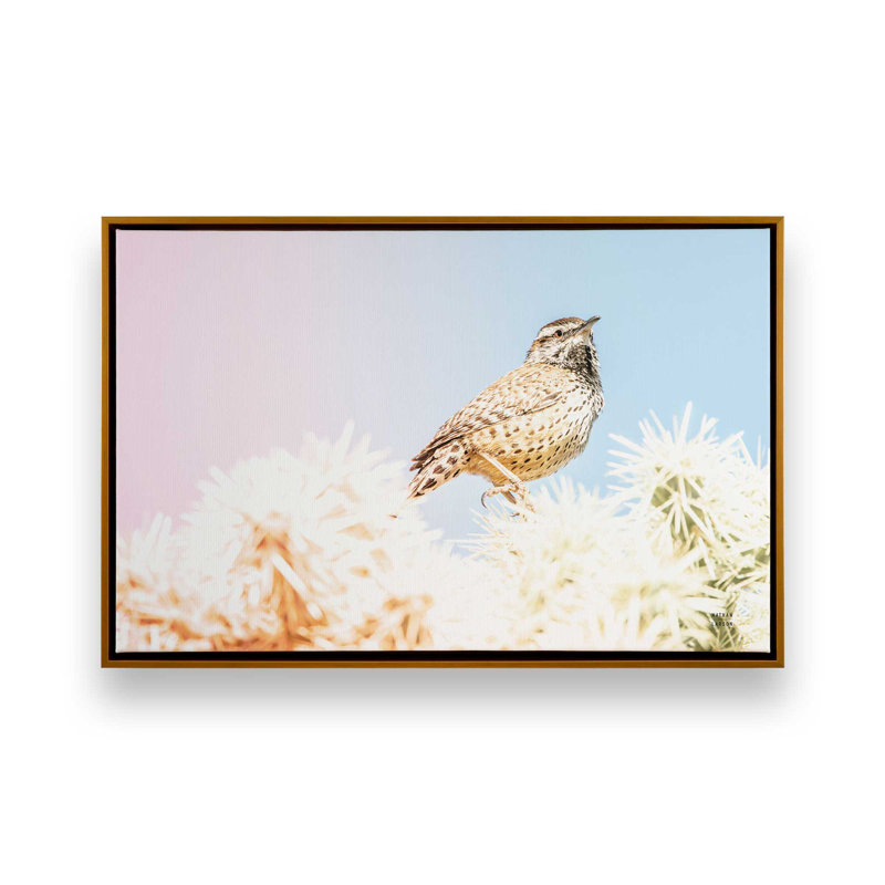 «Desert Song» par Nathan Larson, reproduction d'art sur toile, H 24 po x l 36 po, Cadre flottant, Doré
