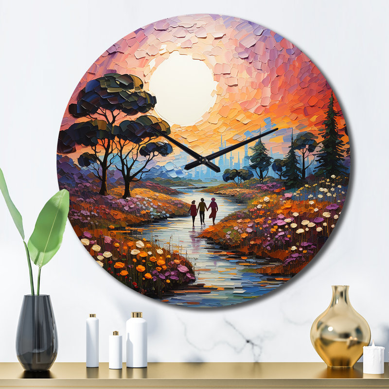 Horloge murale romantique paysage romantique, Grand