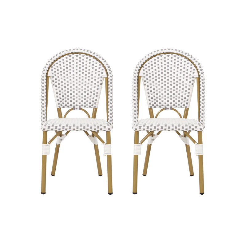 Chaise d'appoint de patio, Gris / Blanc