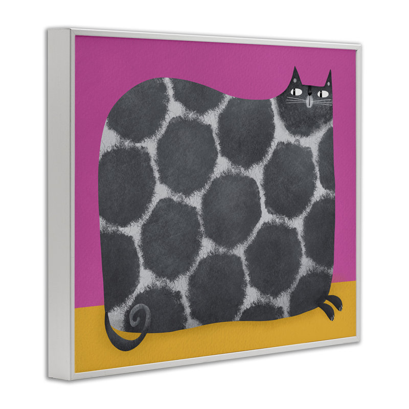 «Big Spots on Cat», estampe numérique, design par Gabriela Avila, H 16 po x l 20 po, Giclée encadrée blanc bord de mer