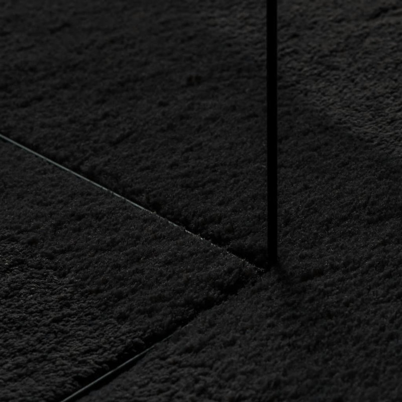 Rug "HUARTE" Short Pile Soft and Washable Black, Square 160cm