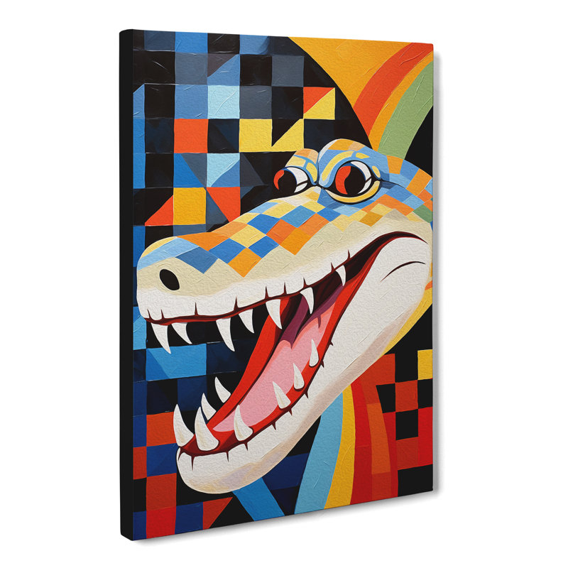 Alligator Constructivism No.2 - Wrapped Canvas, 50cm H x 35cm W x 3cm D