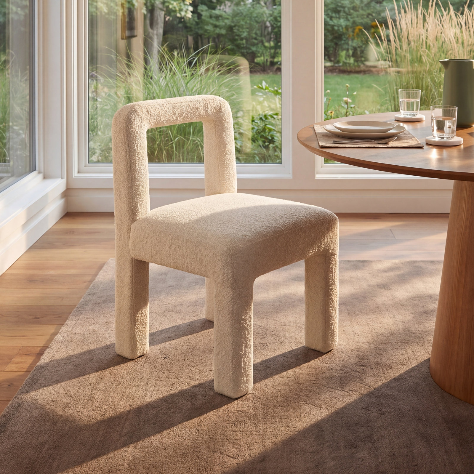 Blitz Dining Chair, Cream Boucle