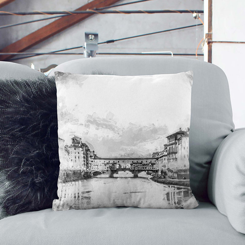Square Throw Cushion, Black, 40cm H x 40cm W x 15cm D