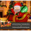 Décoration de jardin extérieure avec éclairage à DEL, Père Noël gonflable avec traîneau et renne
