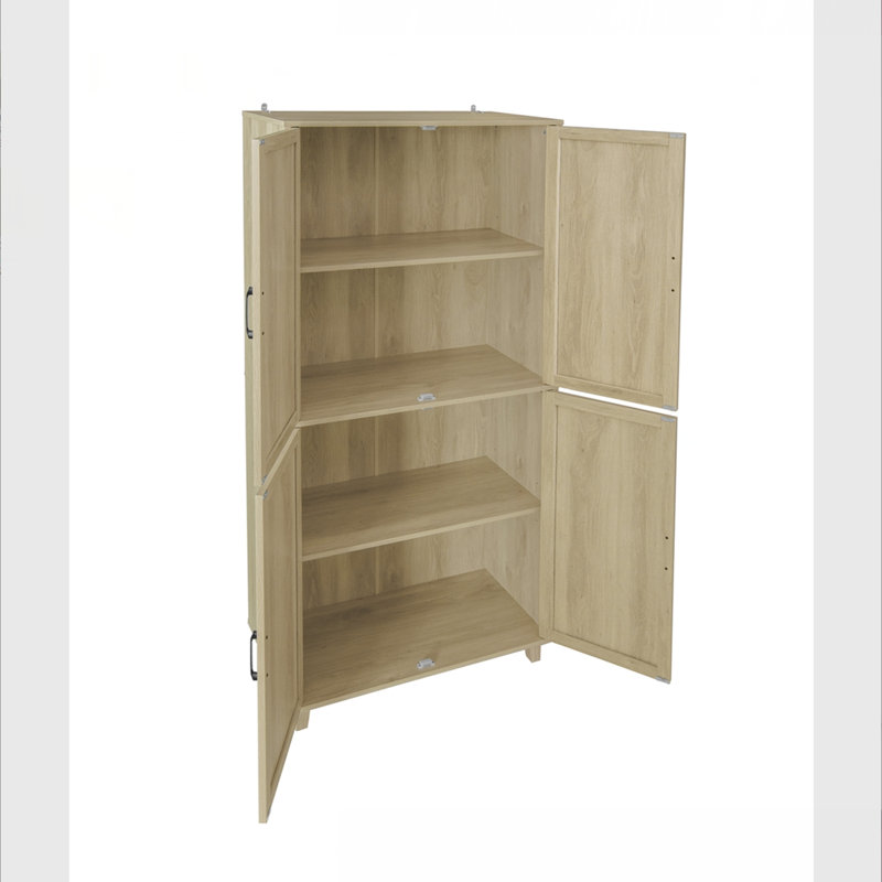 4 Door Storage Cabinet, Naturel