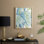 «Aqua Tropical Leaves I», reproduction encadrée - bois massif
