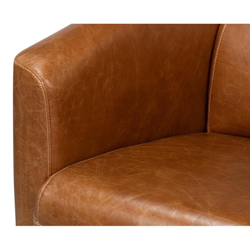 Mandy Armchair, Brown Genuine Leather