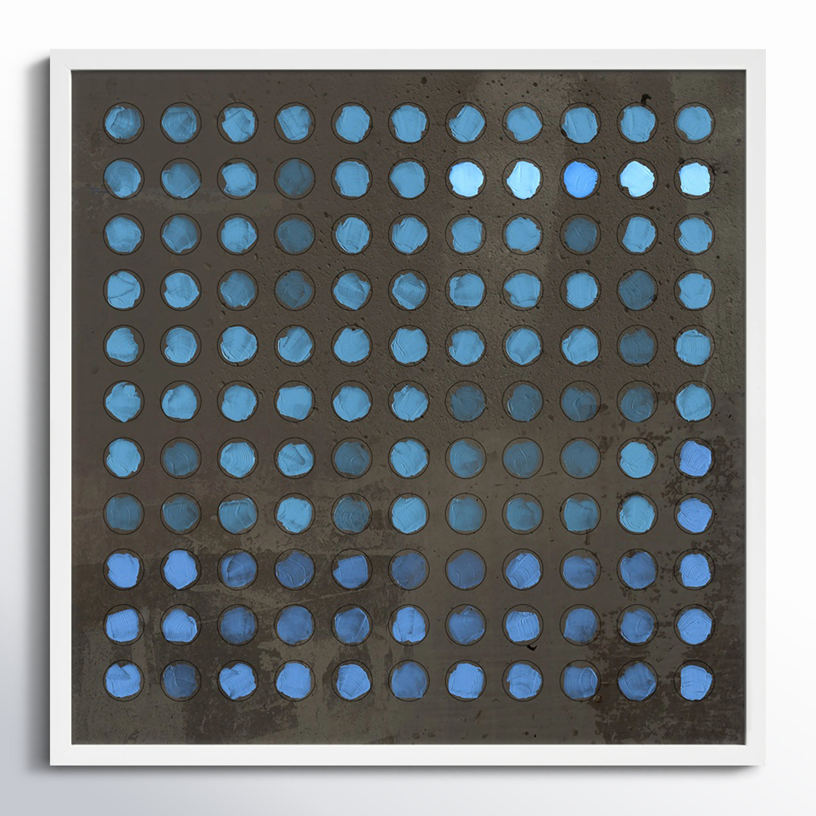 Squared Circles 5 by Jacques Pilon, 30" H x 30" W x 1.25" D, White