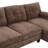U-Shaped Sectional Sofa 103.5" Chenille Fabric Couch With Dual Chaise Lounges, Storage Pockets And Armrest Pillows For Living Room-1516937230
