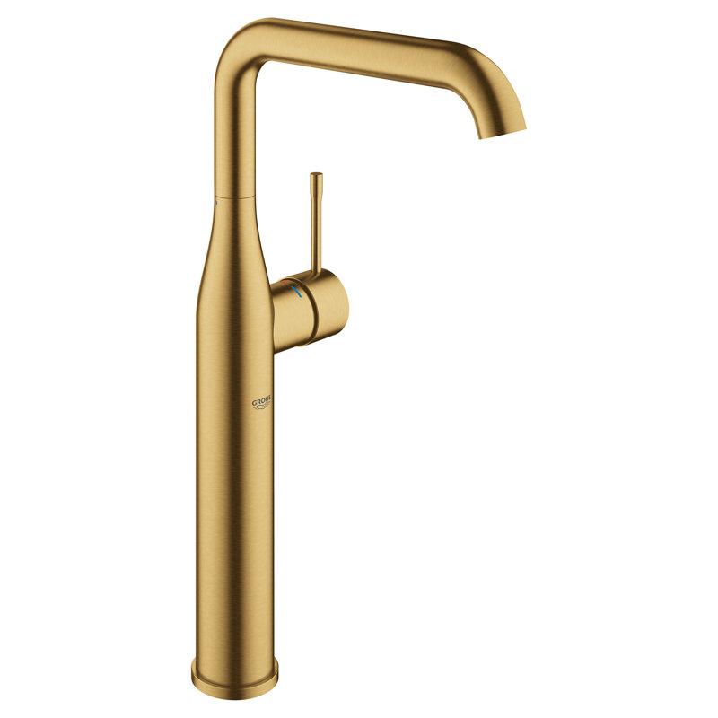 Robinet de salle de bain monotrou avec poignée simple GROHE Essence, taille XL,, Lever de soleil froid brossé
