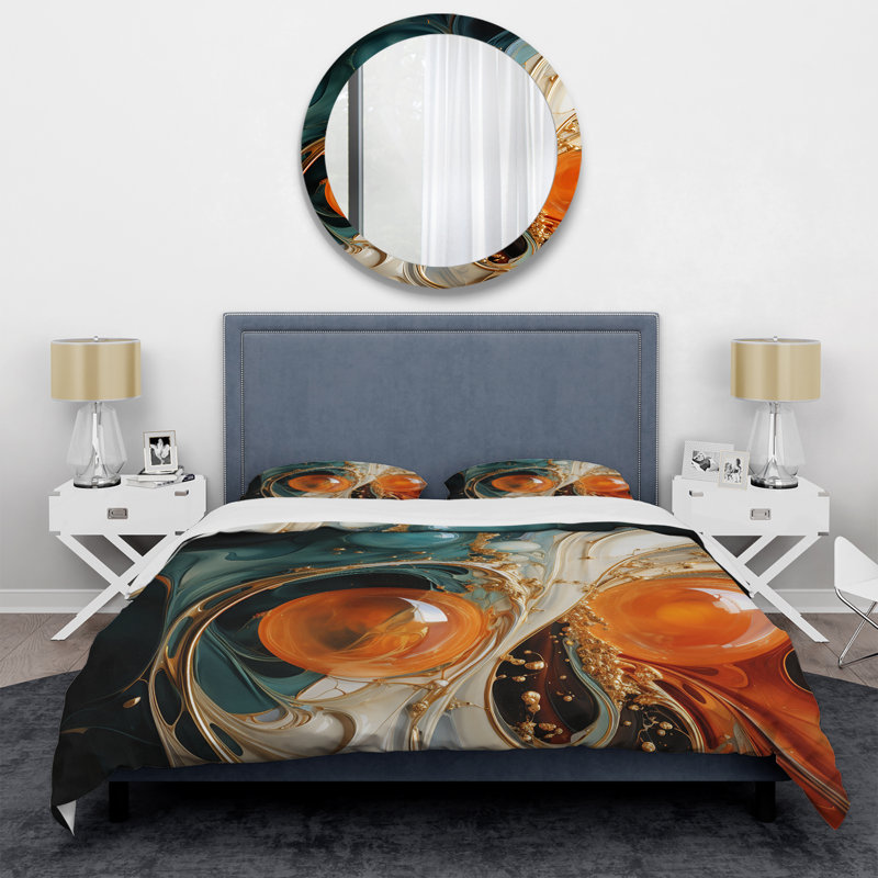 Ensemble de housse de couette White Abstract, Housse de couette pour grand lit