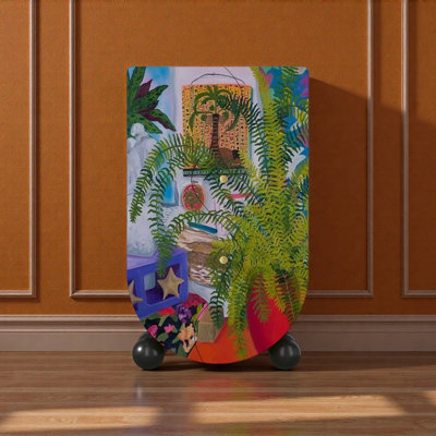 Armoire de rangement en bois massif Abstract Art