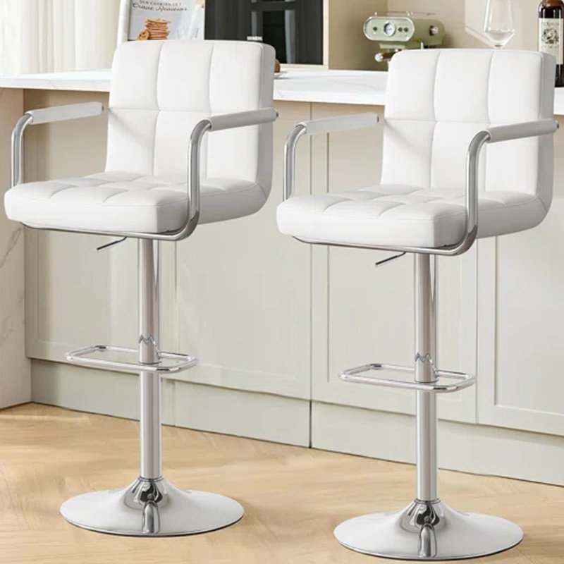 Tabouret de bar Penacook, Blanc, Argent
