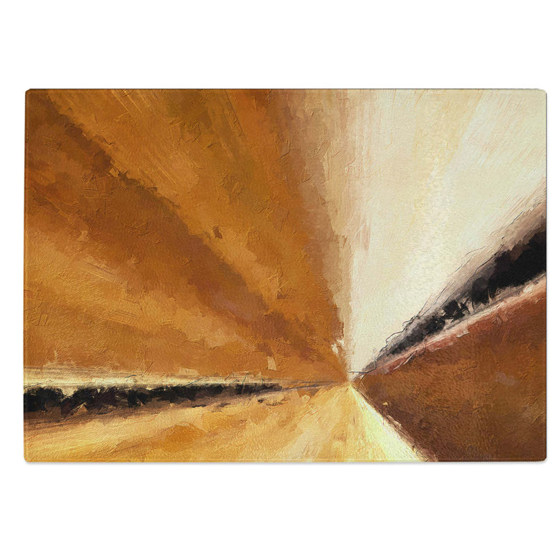 Glass Golden Tunnel in Abstract Chopping Board, 28.5 cm W x 20 cm L