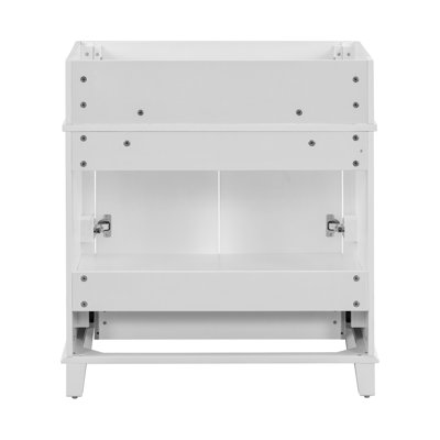 Meuble-lavabo de 30 po, armoire de rangement en bois massif avec portes à fermeture douce, armoire autoportante de style rétro, lavabo de lavabo non inclus