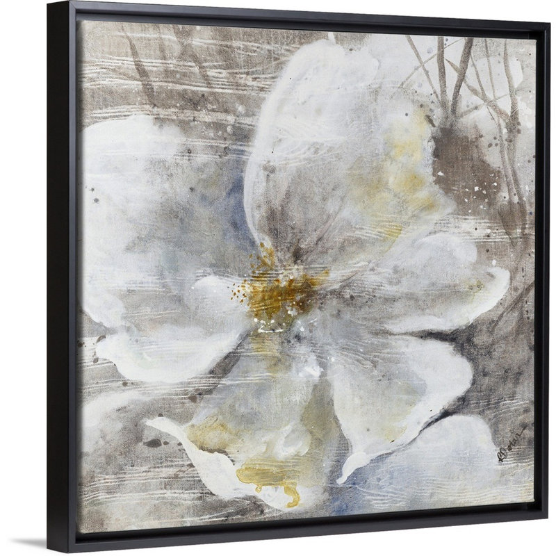 « allegretto i », peinture sur toile, H 21,7 po x l 21,7 po x P 1,75 po, Cadre flottant noir