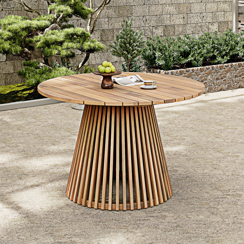 Table de salle à manger d'extérieur, Teck clair