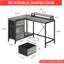 L Shaped Office Desk with Power Outlets, Computer Desk with Drawers, Shelves, for Gaming, Corner Work, Home Office, Study-1119516326