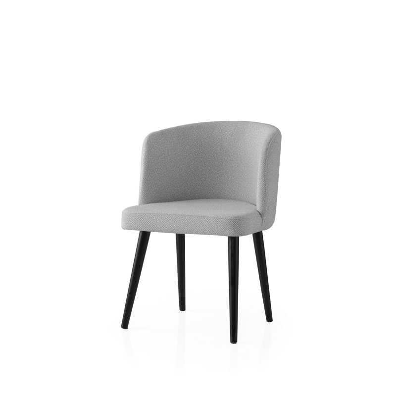 Modern Chair Set (2 Pieces), Black & Gray, 22.4 x 31.9 x 22.4 inches | 100% Iron Frame, Melamine Coated Particle Board Seat, Beech Legs | Ergonomic Design, Adjustable Seat Height, 385 lbs Capacity