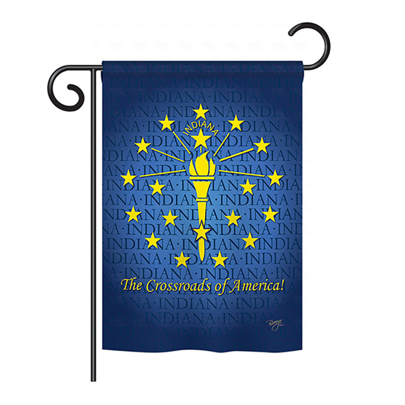 Drapeau de maison en polyester à 2 côtés US State, H 40 po x l 28 po, Indiana