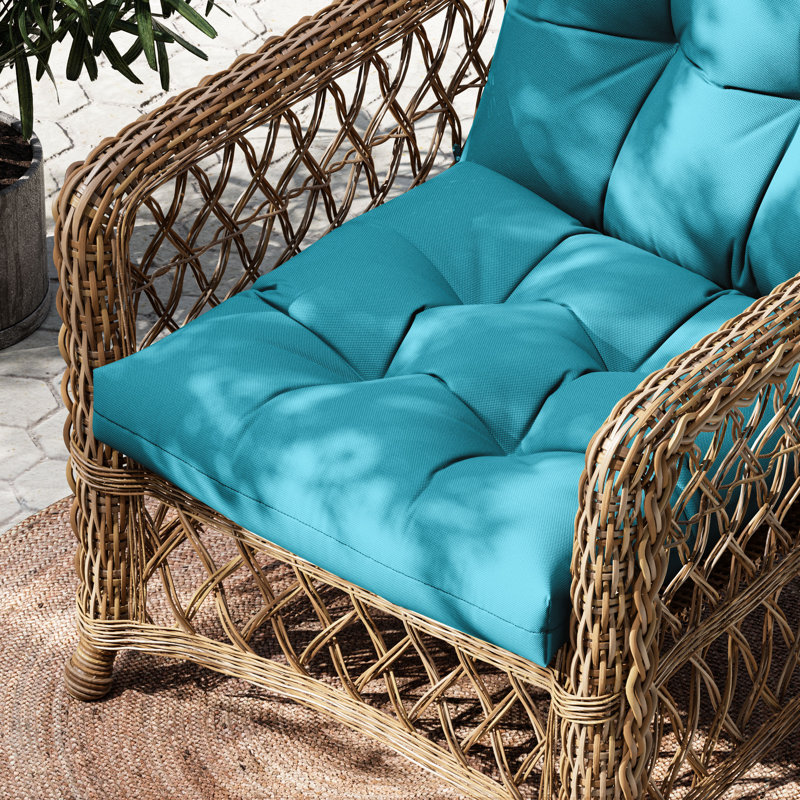 Anjelyka 22"W X 22"D Outdoor Cushions 5" Indoor And Outdoor Seat/Back Cushion, Lake Blue