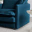 3 pièces en chenille bleue, siège modulaire très profond pour le salon, surdimensionné avec structure et coussins en bois, revêtement de qualité stable