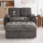 Double Recliner Sofa with USB Charging and Storage Ottoman-1065744520