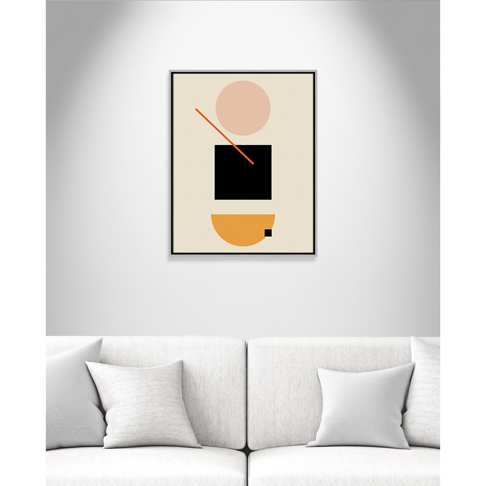 Simple Shapes Print, 29.5" H x 23.5" W x 2" D, Silver Framed