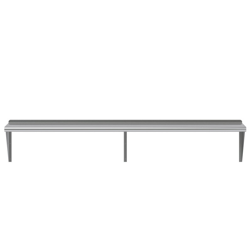 Tablette murale en acier inoxydable, H 13 po x l 72 po x P 14 po