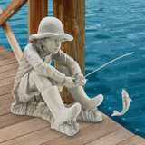 Statue de pêcheur parti à la pêche
