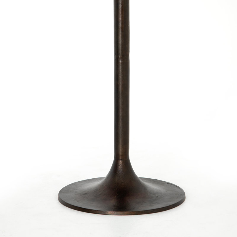 Simone Round Pedestal Dining Table, Antique Rust, Bar Height ( 42" Height)