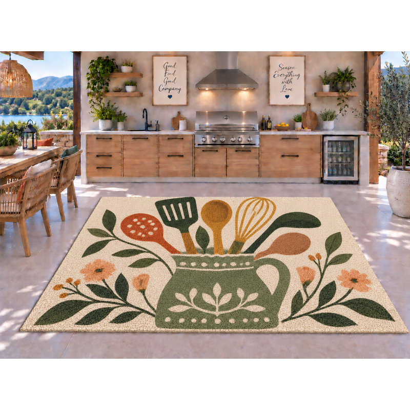 Tapis d'extérieur 5 pi x 7 pi Crock Whisk SpoonArt