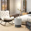 Table de bout grise imitant le béton gris, ronde - 4 pieds réglables, légère, pour l'intérieur et l'extérieur, poids maximum de 198 lb, bureau de téléphone en béton et capacité de charge