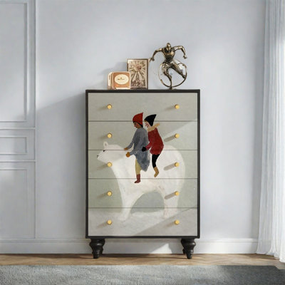 Modern Walnut Decorative Cabinet
