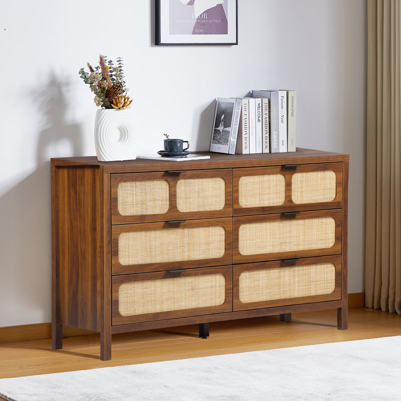 47.2'' W 6 - Drawer Dresser, Walnut